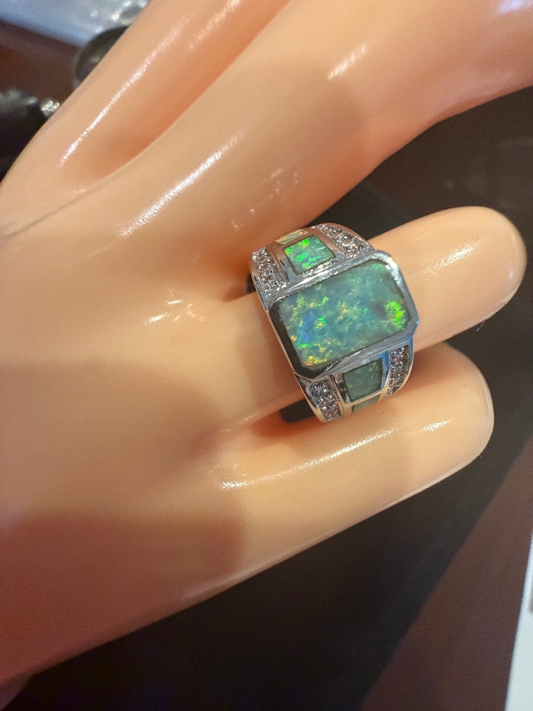 Opal And Diamond Ring